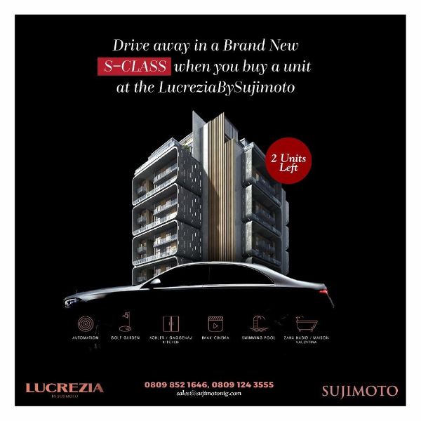 Get A Free Brand New Mercedes S-Class When You Buy Apartment In Banana Island, Lagos, From Sujimoto - autojosh 