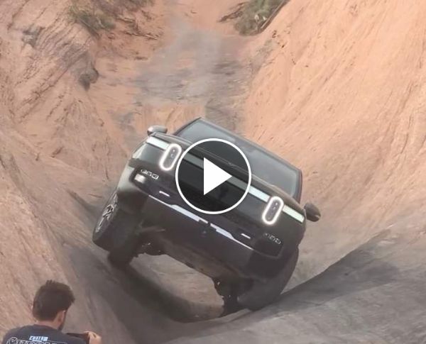 Dangerous Hill Climb : Watch Rivian R1T EV Truck Conquer “Hell’s Gate” - autojosh