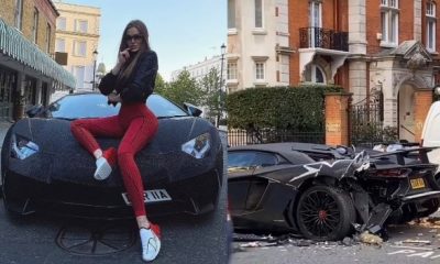 Russian Model's Diamond-encrusted Lamborghini Badly Damaged In London's 'Hit And Run' Crash - autojosh