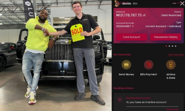 Davido Receives Over ₦121 Million From Fans Within Few Hours, Says He'll Use Part Of It To Clear His Rolls-Royce - autojosh
