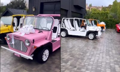 Kim Kardashian Exclaims : 'I Got The Pink One!', As Kris Jenner Buys 6 Moke Electric Carts For Her Children - autojosh