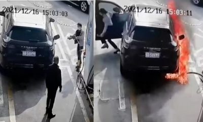 Terrifying Moment Man Set Fire To A Porsche Being Refueled At A Petrol Station In China - autojosh