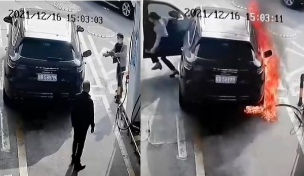 Terrifying Moment Man Set Fire To A Porsche Being Refueled At A Petrol Station In China - autojosh