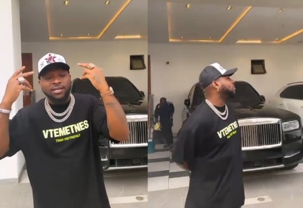 Nigerians React After Policeman Was Spotted Washing Davido’s ₦350 Million Rolls Royce Cullinan - autojosh