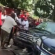 2 Injured After A Driver Crashed His Range Rover Into Car, People At A Filling Station In Lagos - autojosh