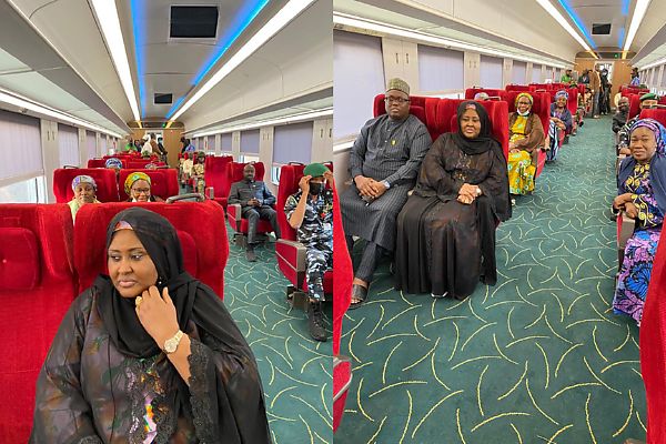 The First Lady, Aisha Buhari, Travels On Kaduna-Abuja Train - autojosh
