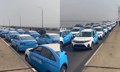 Today's Photos And Video : Hundreds Of LagRide Taxis Spotted On Third Mainland Bridge - autojosh