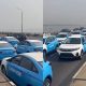 Today's Photos And Video : Hundreds Of LagRide Taxis Spotted On Third Mainland Bridge - autojosh