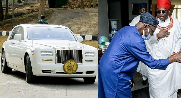 Moment Oba Of Benin Arrived Obasanjo’s Residence In Rolls-Royce - autojosh