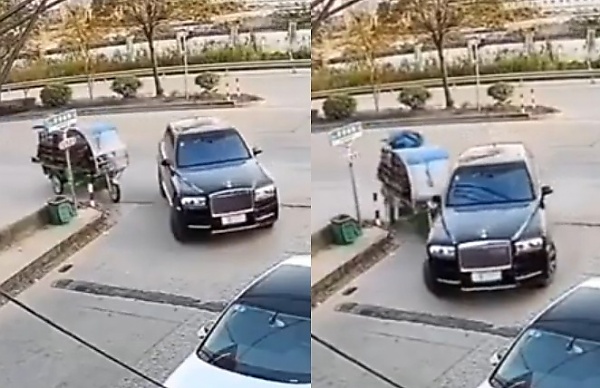 Moment A Tricycle Crashes Into A ₦350 Million Rolls-Royce Cullinan - autojosh