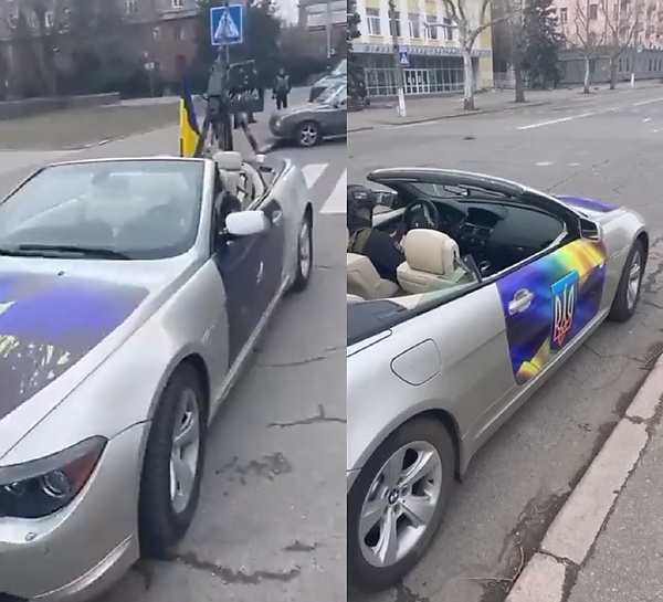 BMW Convertible Fitted With Machine Gun Spotted In Ukraine, Amid Russian Invasion - autojosh 