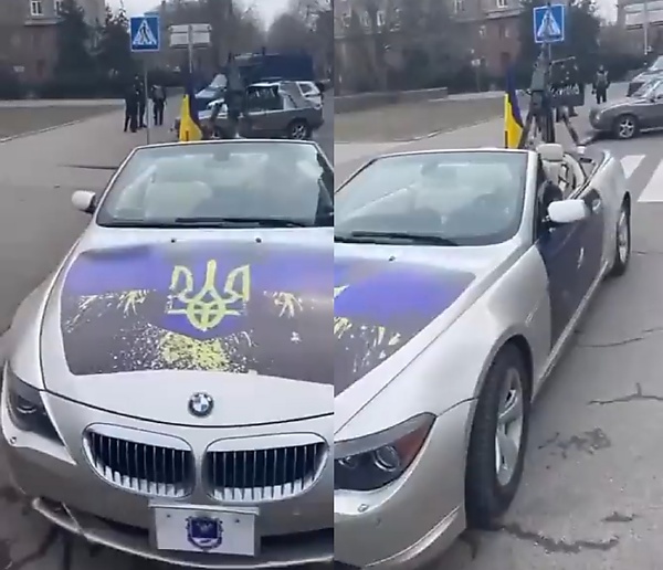 BMW Convertible Fitted With Machine Gun Spotted In Ukraine, Amid Russian Invasion - autojosh 
