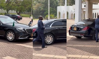 Moment Buhari Arrived At State House In Armoured Mercedes-Maybach S-Class - autojosh