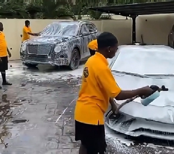 Today's Photos : Car Detailing : See How Davido's Trio Of Supercars Worth ₦1 Billion Get Cleaned - autojosh 