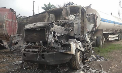 Fire Destroys Several Trucks At The EFCC Exhibit Dump In Port Harcourt - autojosh