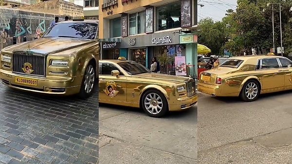 FirstClass Taxi Rolls Royce Phantom Painted with Gold Spotted Being Used  as Taxi on Street  YENCOMGH