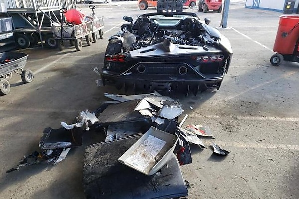 Someone Just Bought This Totaled Lamborghini Aventador That Was Crushed By A Truck Last Month - autojosh 