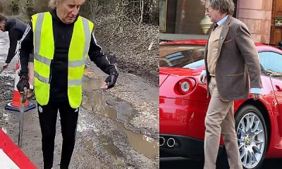 ‘My Ferrari Can’t Go Through ’ : 77 Year Old British Singer Rod Stewart Fixes Potholes By Himself - autojosh