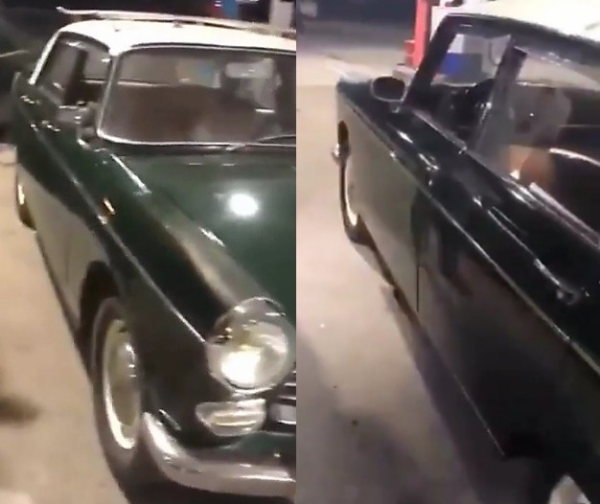 A 'Clean' Vintage 1962 Peugeot 404 Turn Heads At A Filling Station In Abuja - autojosh 