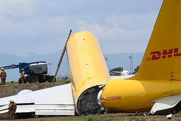 DHL Cargo Plane Split In Two After Skidding Off During Emergency Landing In Costa Rica - autojosh 