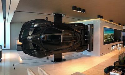 Car Collector Hang A $2.8 Million Pagani Zonda On The Wall Of His Living Room - autojosh