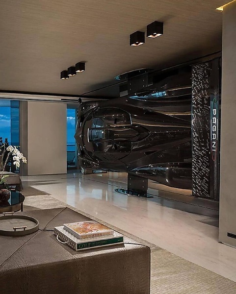 Car Collector Hang A $2.8 Million Pagani Zonda On The Wall Of His Living Room - autojosh 