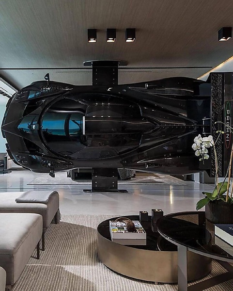 Car Collector Hang A $2.8 Million Pagani Zonda On The Wall Of His Living Room - autojosh 