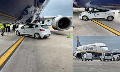 Unoccupied Renault Car Crashes Under A Boeing 737 Aircraft In Spanish Airport - autojosh