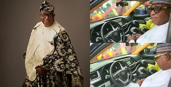 Nollywood Legend ‘Oga Bello’ Cry Tears Of Joy As Children Present Him SUV On His 70th Birthday - autojosh
