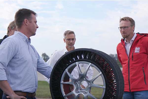 Goodyear Begins Testing Airless Tires On Tesla Model 3