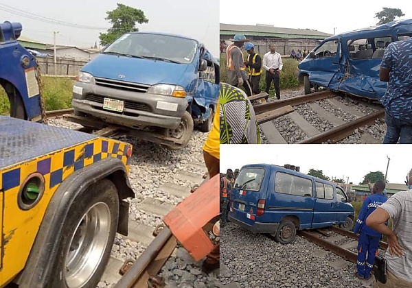 Two Injured In Car-train Crash As Reckless Driver Tried To Beat Speeding Train In Lagos - autojosh