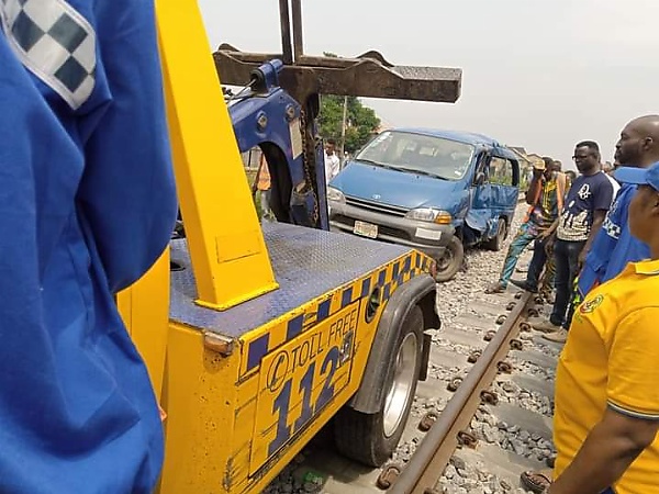 Two Injured In Car-train Crash As Reckless Driver Tried To Beat Speeding Train In Lagos - autojosh 