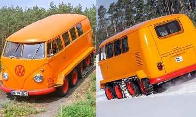 VW Restores 60 Year Old ‘Half-Track Fox’, A 4-Axle ‘Danfo Bus’ With Tank Tracks - autojosh