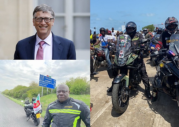 Incredible! Billionaire Bill Gates Hails Kunle Adeyanju Who Rode A Motorbike From London-to-Lagos - autojosh