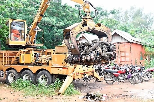 PHOTOS: LASG Crushes 2,228 Impounded Motorcycles (OKADA) On Friday, June 3, 2022 - autojosh 