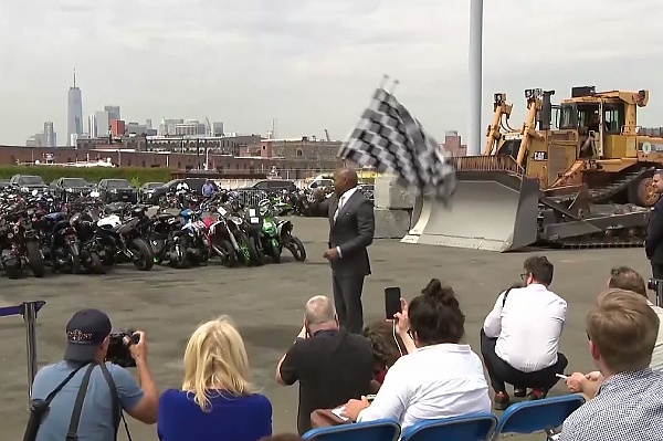 Just Like In Lagos, New York Crushes Hundreds Of Seized Illegal Dirt Bikes With Bulldozer - autojosh 