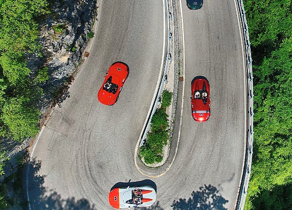 80 Roofless Ferrari Monza Cars, Worth $2 Million Each, Caught In Heavy Rain At Owner Event - autojosh 