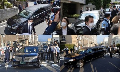 Car Carrying Body Of Assassinated Former Japanese PM Shinzo Abe Arrives At His Home - autojosh
