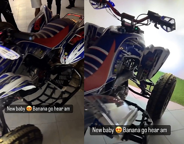 “New Baby, Banana go hear am”, Davido Says After Adding A New 'Quad Bike' To His Collection - autojosh 