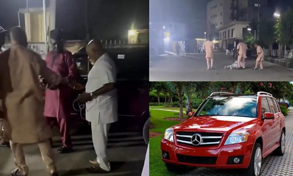 MC Oluomo Surprises Actor Olaiya Igwe With A Mercedes GLK SUV, Prostrates To Show Appreciation (Video) - autojosh