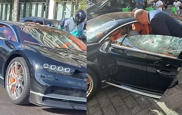 Thief On Motorcycle Smashed Bugatti Chiron Window With A Hammer To Steal N55m Rolex In London - autojosh
