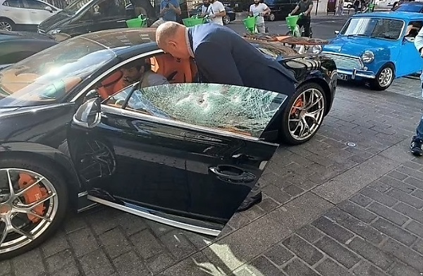 Thief On Motorcycle Smashed Bugatti Chiron Window With A Hammer To Steal N55m Rolex In London - autojosh 
