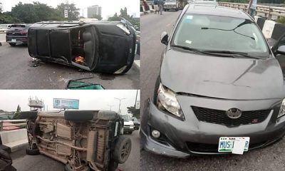 Toyota RAV 4 SUV Tumbles In A Crash With Toyota Corolla In Lagos - autojosh