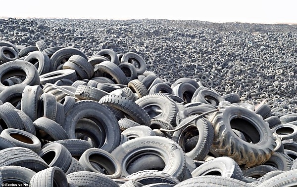 Inside The 'Tyre Graveyard' In Kuwait Filled With 42 Million Tyres, Now Being Turned Into Floor Tiles - autojosh