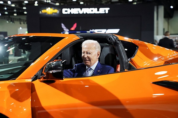 US President Hopped Into A Corvette, Offers Reporters A Ride In An Electric Cadillac Lyriq - autojosh 