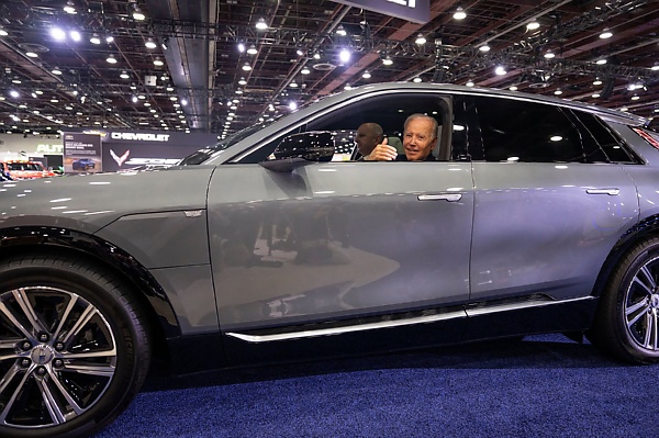 US President Hopped Into A Corvette, Offers Reporters A Ride In An Electric Cadillac Lyriq - autojosh 