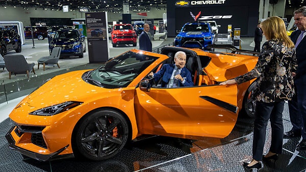 US President Hopped Into A Corvette, Offers Reporters A Ride In An Electric Cadillac Lyriq - autojosh 