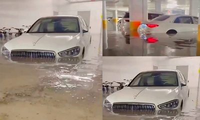 See Flooded Car Park With Mercedes-Maybach S-Class And Mercedes-Maybach GLS 600 SUV - autojosh