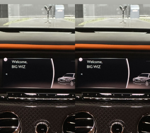 Hey, BIG WIZ: Wizkid mostra un messaggio di benvenuto all'interno della sua nuova Rolls-Royce Cullinan SUV 300m - Autojosh