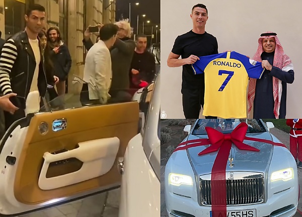 Ronaldo Takes His New Rolls-Royce Dawn For A Spin, Hours Before Signing £173m-a-year deal With Saudi Arabian Club - autojosh